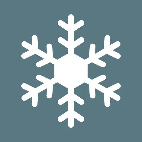 White snowflake on a blue background